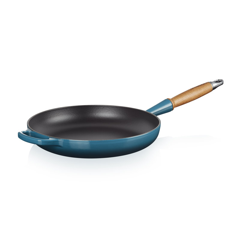 Le Creuset Signature Cast Iron Frying Pan with Wooden Handle, 28cm/2.8L, Volcanic