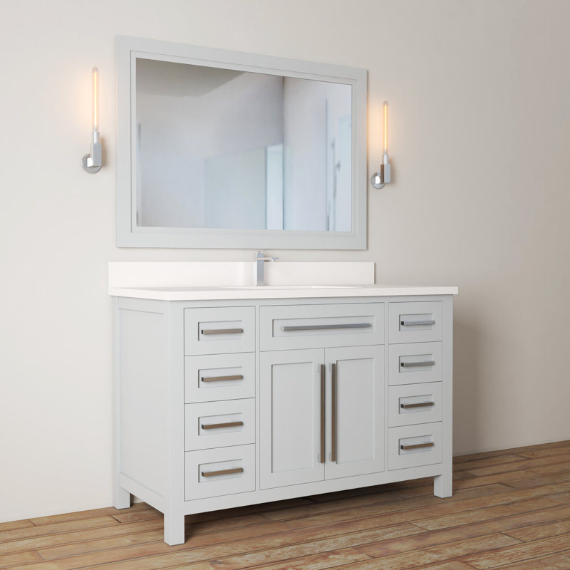 Ensemble de meuble-lavabo simple 48 po Zareh, Gris
