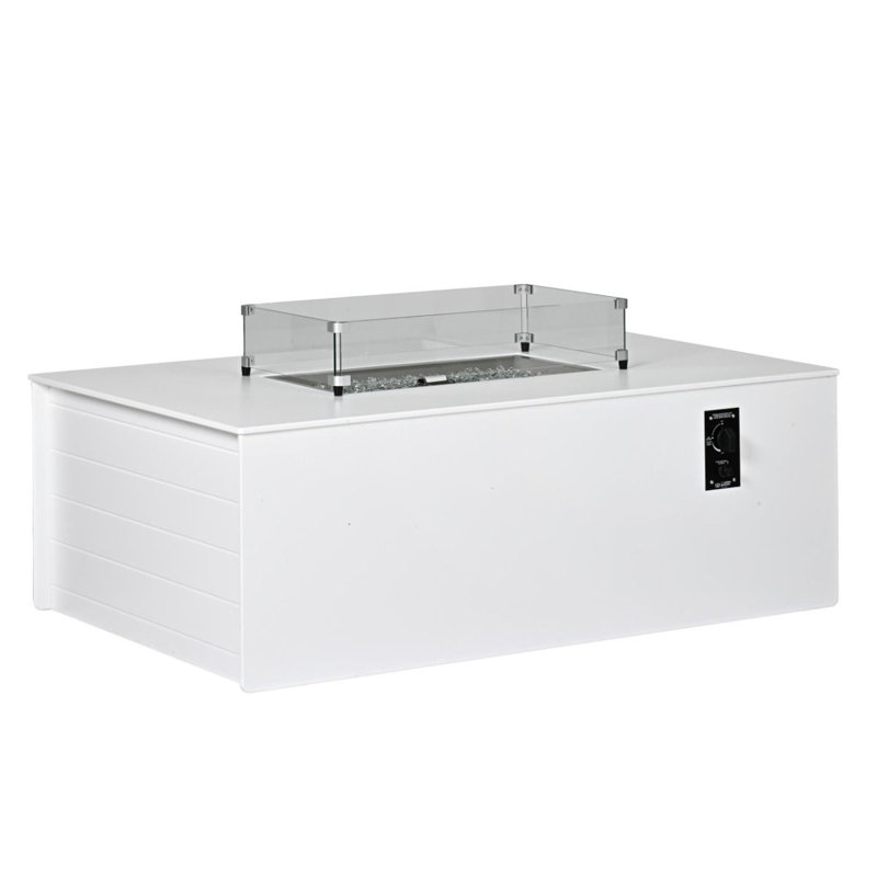 Outdoor Shiplap Fire Table, White