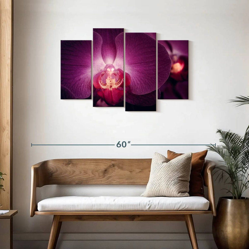 Orchidée mauve Harnek, H 27 po x l 43 po