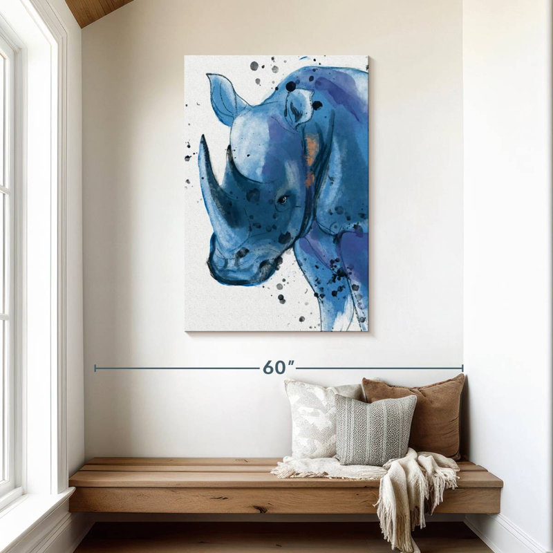 Brampt Blue Rhinoceros, 45" H x 30" W