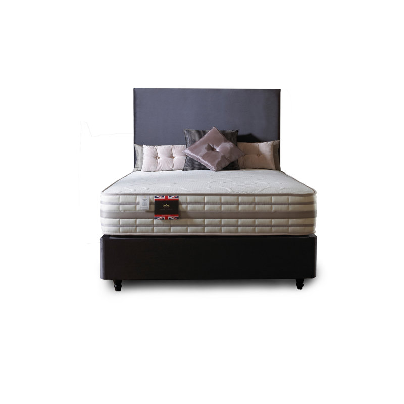 Aspelare Upholstered UK Small Double - DE 120 X 190 Cm Bed with Mattress, Small Single, Silver Linen, 2 Drawers