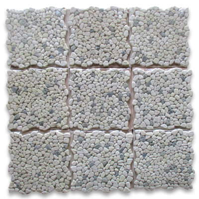 12" x 12" Marble Mosaic Pebbles Wall & Floor Tile