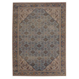Maril Wesley Washable Blue And Ivory Rug