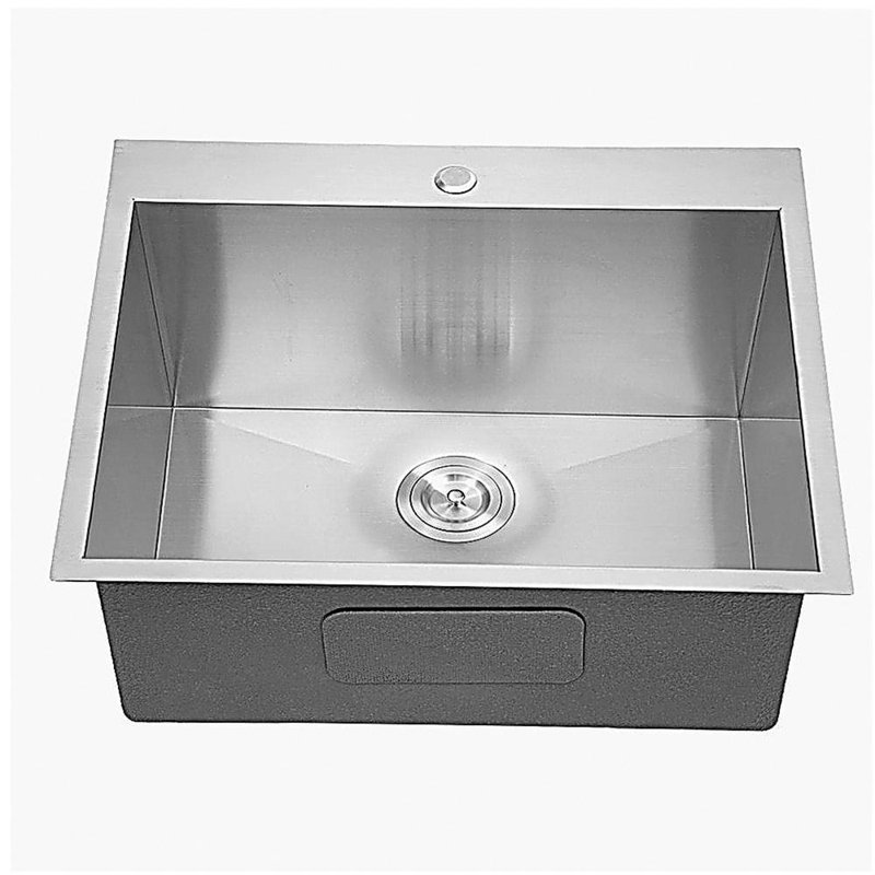 Laundry Sink Drop In - 25"x22" Laundry Utility Sink 16 Gauge Stainless Steel Drop In Topmount 12 Inch Deep Single Bowl Above Counter Utility Laundry Room Sink Basin