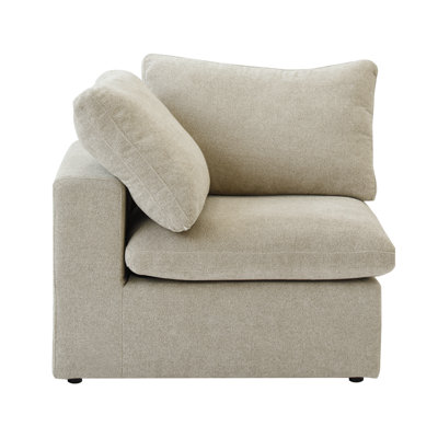 Fauteuil d'angle à housse en lin mélangé