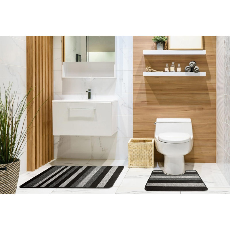 Annu Polypropylene Plastic Non-Slip Bath Mat, Grey