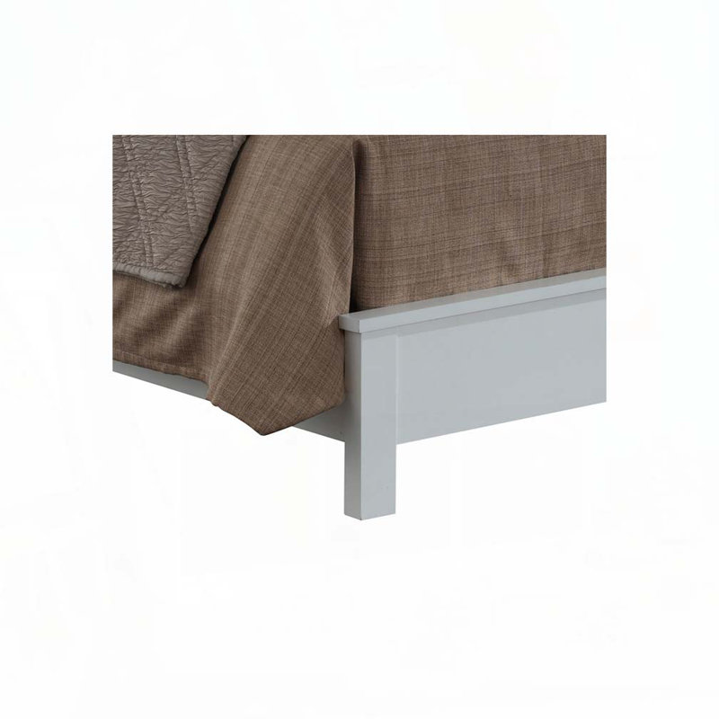 Wooden Storage Platform Bed Frame, Queen, White