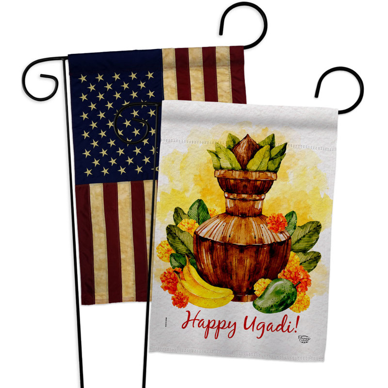 Drapeau de jardin en polyester 2 côtés 1 pi 5 po x 1 pi
