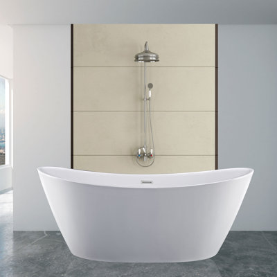 59'' x 30'' Freestanding Soaking Plastic / Acrylic Bathtub