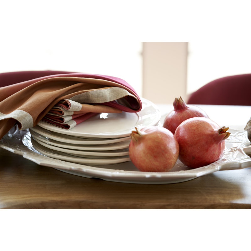 Dip Dye Linen Napkin, Cranberry/Orange