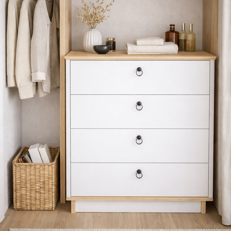 SAHRA DRESSER BLANC Saphir blanc, Blanc / chêne saphir