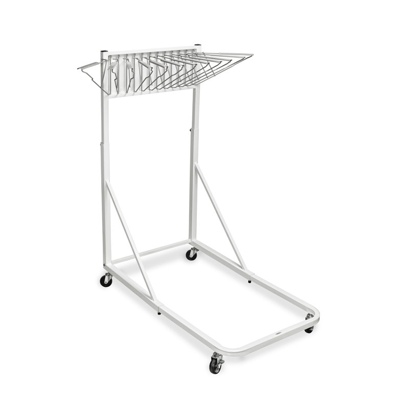 Support mobile en acier pour le rangement de dossiers à rouleaux de plans, avec roulettes, White