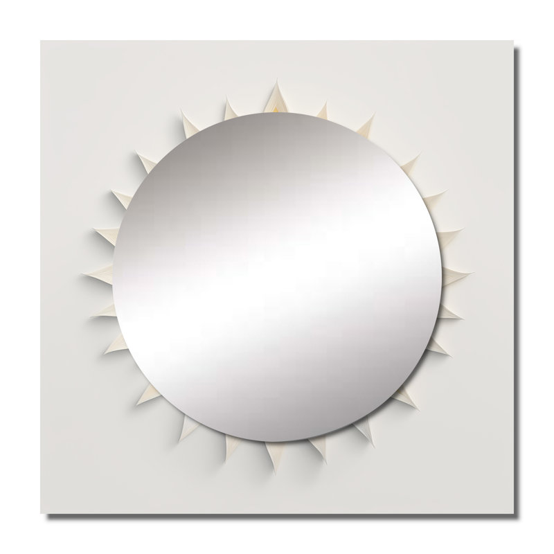 Miroir visionnaire rétro rétro sur blanc, 29 po x 29 po