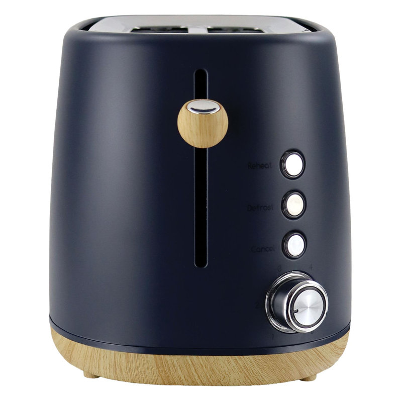 Statesman 2 Slice Scandi Toaster Grey/Blue, Navy Blue