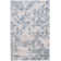 Florence-Graham Pp Viscose Cotton Weft + Warp Latex Floral Rug in Blue/Creme