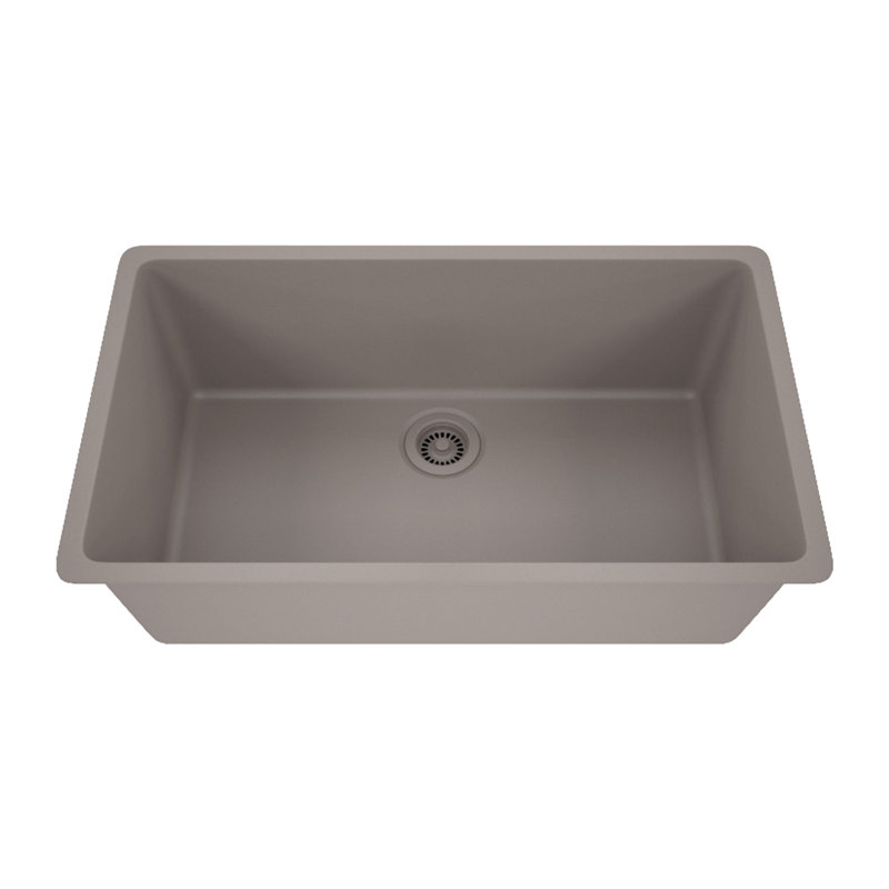 32" x 19" Platinum Quartz Kitchen Sink, Single Bowl Sink, Drop-in Sink, Undermount Sink, Granite Kitchen Sink, Concrete