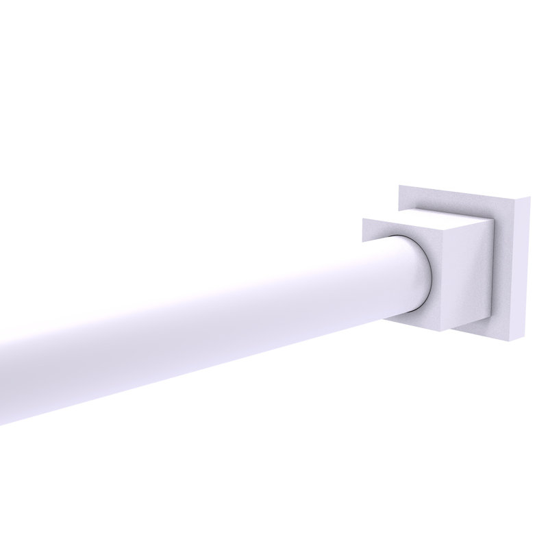 Supports de tringle de rideau de douche Haranu, Blanc mat