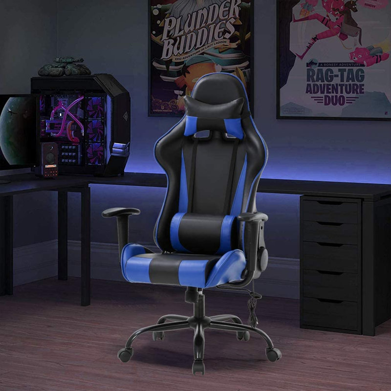 Fauteuil de jeu ergonomique, Bleu