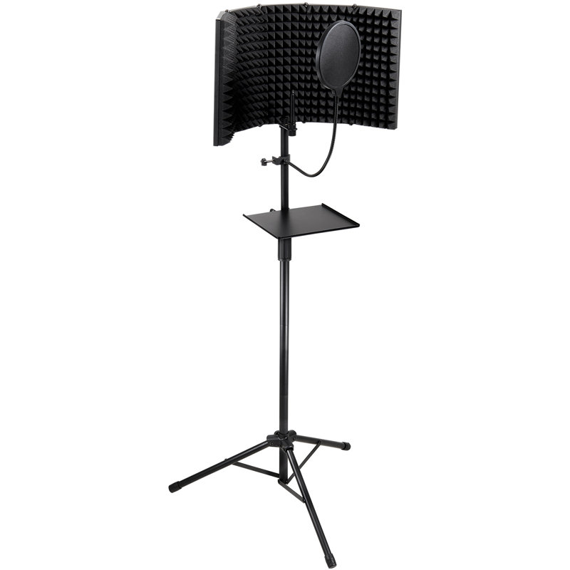 Bouclier d'isolation de microphone à 5 panneaux avec filtre anti-pop pour pied VEVOR