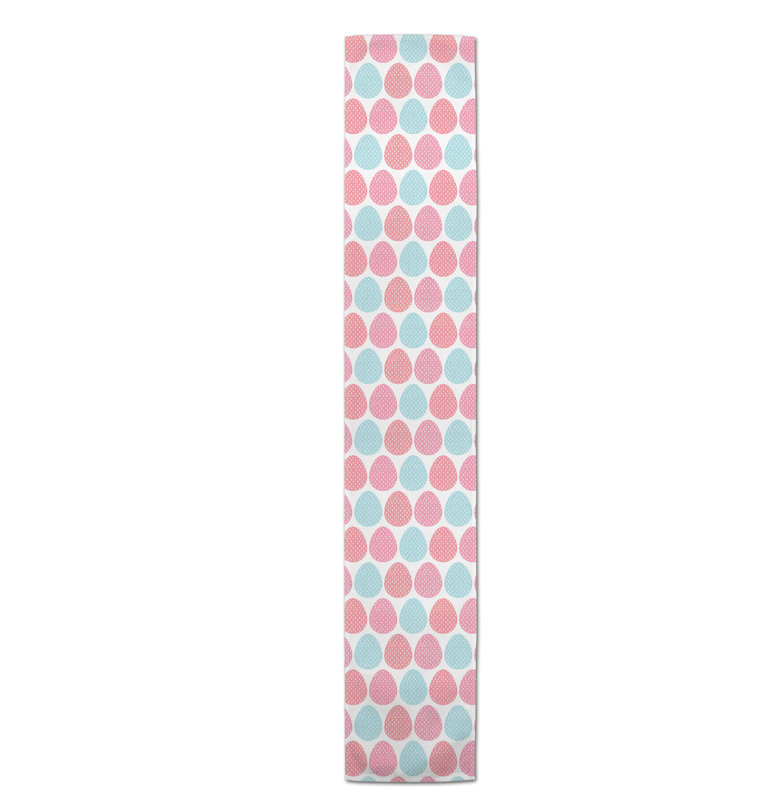 Prudence Easter Eggs Cotton Table Runner, 90" L x 16" W