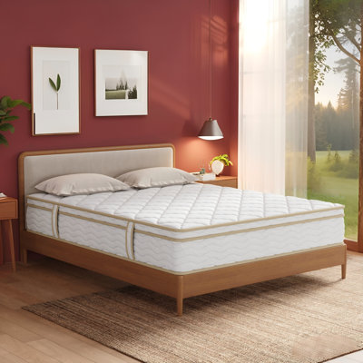 12" Queen Euro Top Pocket Coil And Cooling Gel Memory Foam Highly Breathable Quilted Cover Hybrid Mattress, Pressure Relief, And Motion Isolation, Certipur-US In A Box
