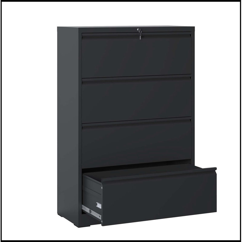 Classeur en métal avec 4 tiroirs, Black