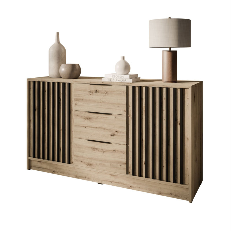 155cm Sideboard, Artisan Oak/Black