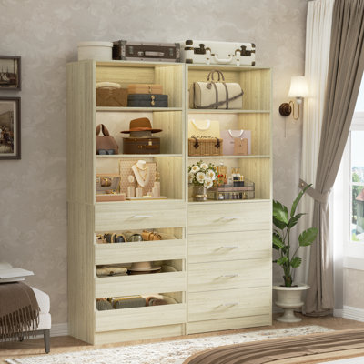 Closet System With Wood Drawers