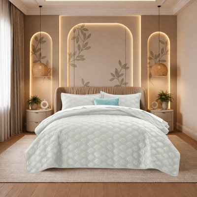 Ensemble de couvre-lit à motif géométrique Modern Modern