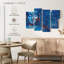 Bouddha teint en bleu Bouddha sur toile, 4 pièces-93821436