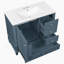 Meuble-lavabo autoportant avec tablettes et 3 tiroirs en céramique