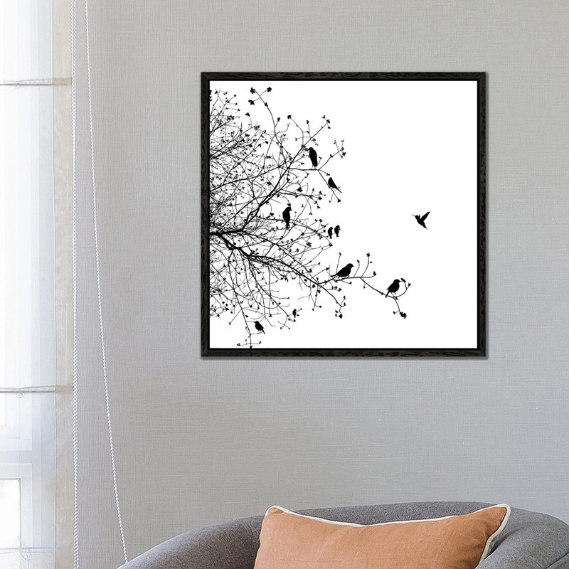 Birds I by GraphINC - Gallery-Wrapped Canvas Giclée on Canvas, Black Floater Framed, 45.72 cm H x 45.72 cm W