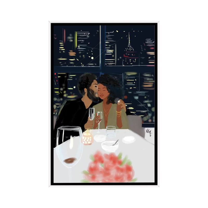 Couples 1 Piece Wall Art on Canvas, 101.6 cm H x 66.04 cm W, White Framed