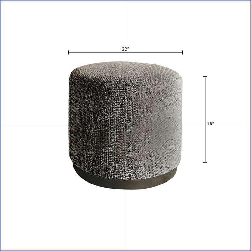 Repose-pieds, structure ovale moderne avec structure en contreplaqué et base en chêne rouge | Pas d'assemblage | Salon / Chambre à coucher | Noyer brun | Bois naturel