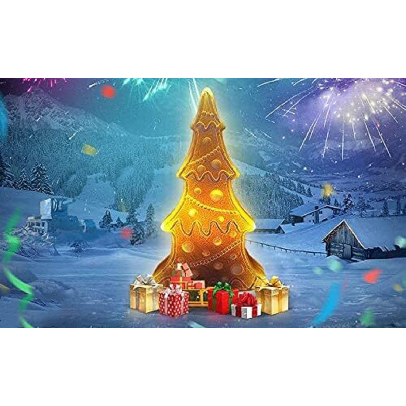 PMU Christmas Light-Up Gingerbread Tree - Blow Mold Plastic Statue I - 28 Inch Gingerbread Tree