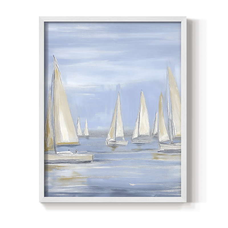 NAUTICAL Series II, reproduction encadrée - bois massif, H 15 po x l 12 po, Blanc