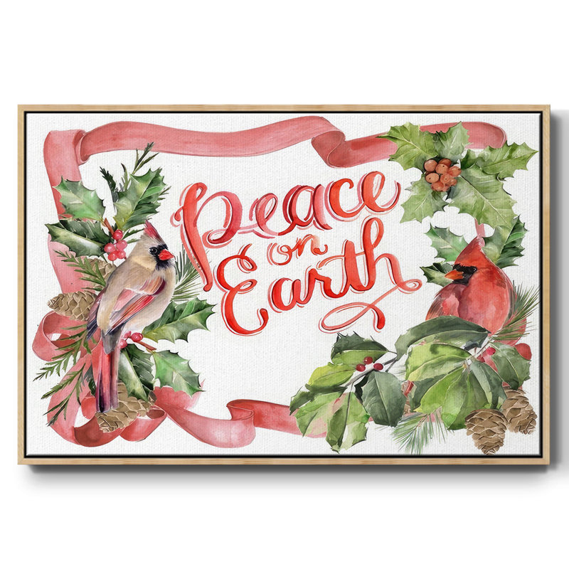 Cardinal Holly Christmas Collection A, H 27 po x l 41 po x P 1,5 po, Encadré naturel