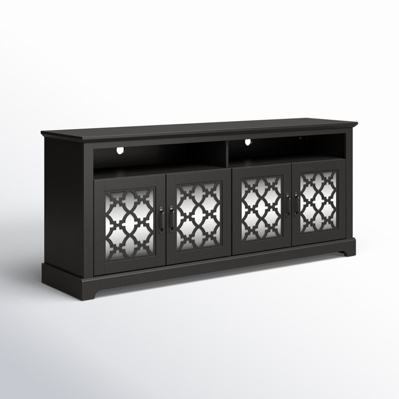 Chessani TV Stand with Open Storage for TVs up to 75", Black