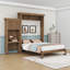 Grand lit escamotable en bois avec tablettes, conception classique à persiennes-1156832947