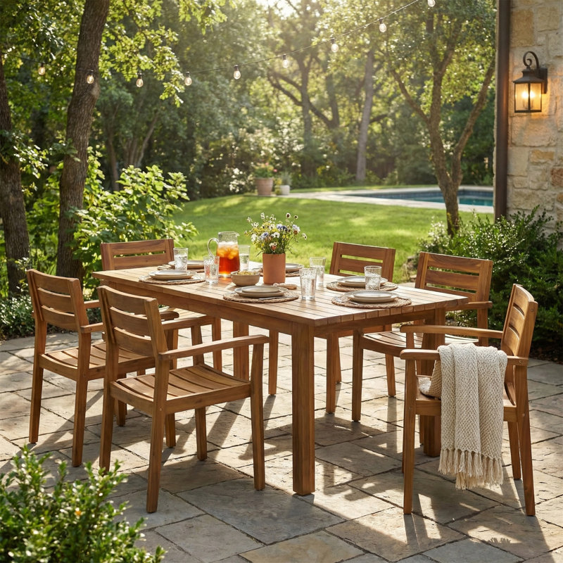 Ensemble de salle à manger 7 pièces, Teak