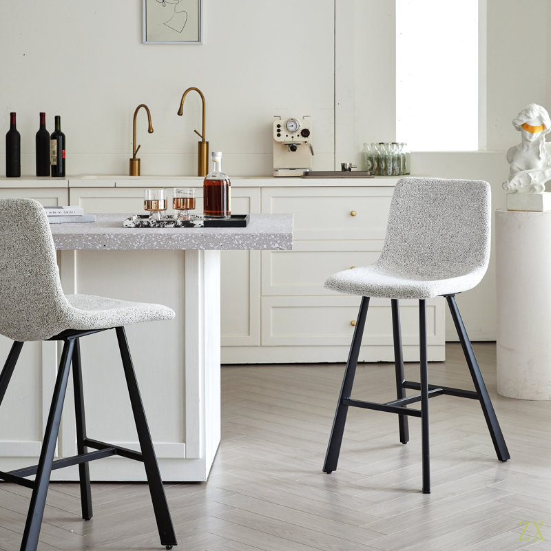 Tabouret de bar en tissu texturé Modern