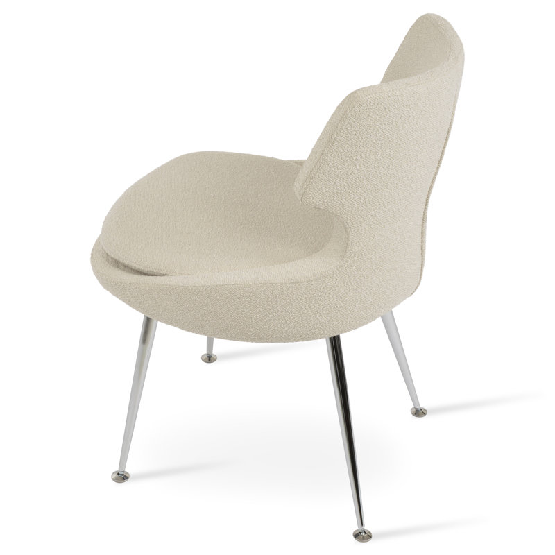 Patara Metal Dining Chair, Boucle Off White