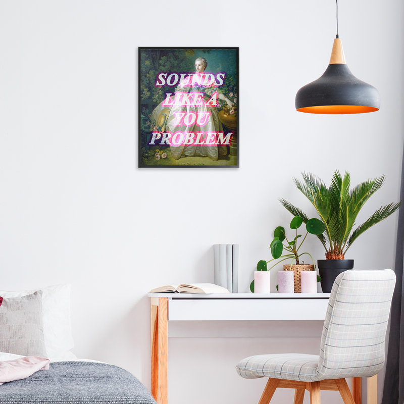 Sons comme un problème avec giclée encadrée, design par Lil 'Rue, Giclée encadrée noir minuit, H 14 po x l 11 po