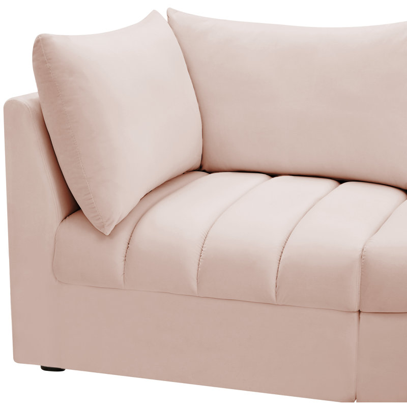 Ensoll Velvet Modular Sofa, Pink Velvet
