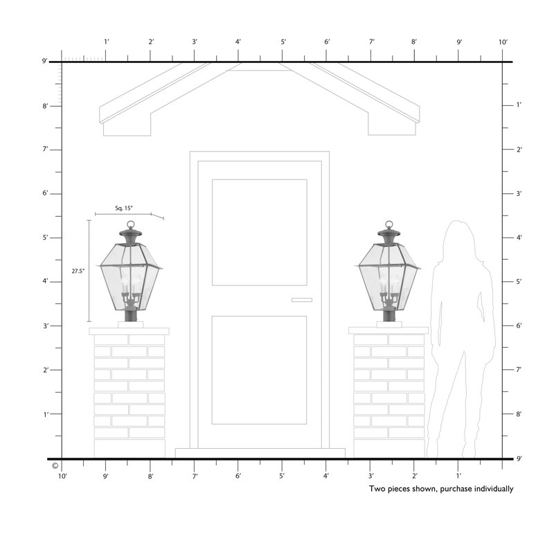 Tête de lanterne d'extérieur 4 lumières Amiree, Bronze