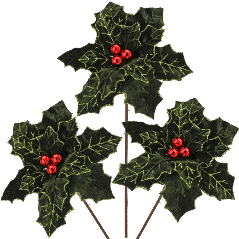 Tige de poinsettia 22 "royauté, Green/Red