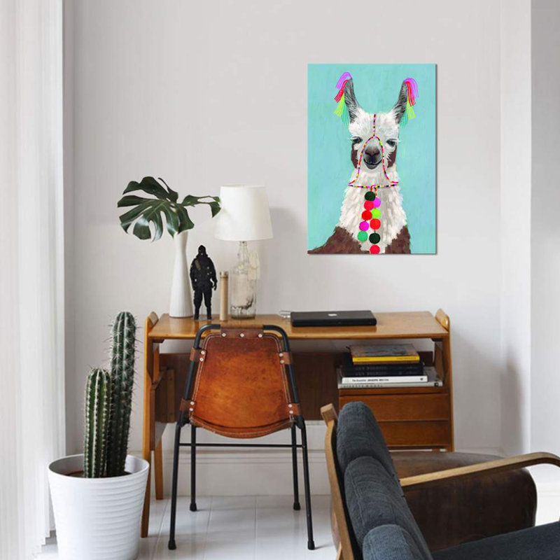 « orneed llamas i », impression sur toile tendue, H 40 po x l 26 po x P 1,5 po, Toile tendue, Pas de tapis