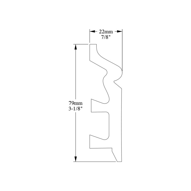 Plastic 3.125'' W x 78.75'' L Wall Base in Primed White