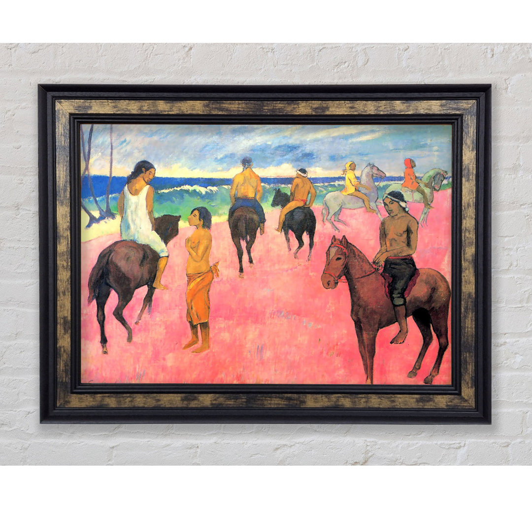 Gauguin Riding On The Beach - Einzelne Bilderrahmen Kunstdrucke